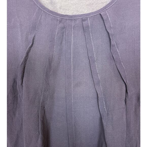 Limetta Women’s Medium Purple Sheer Long Sleeve Lightweight Scoop Neck Blouse - Picture 5 of 5